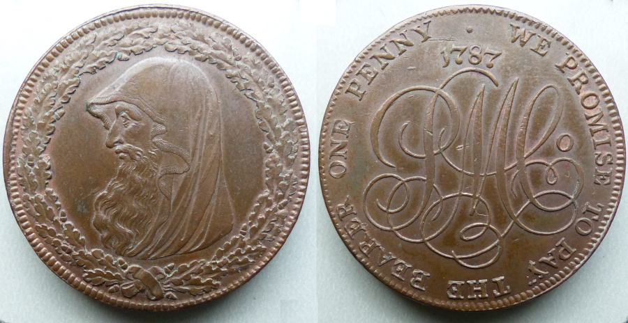 Anglesey, 1787 druid's head penny D&H 47